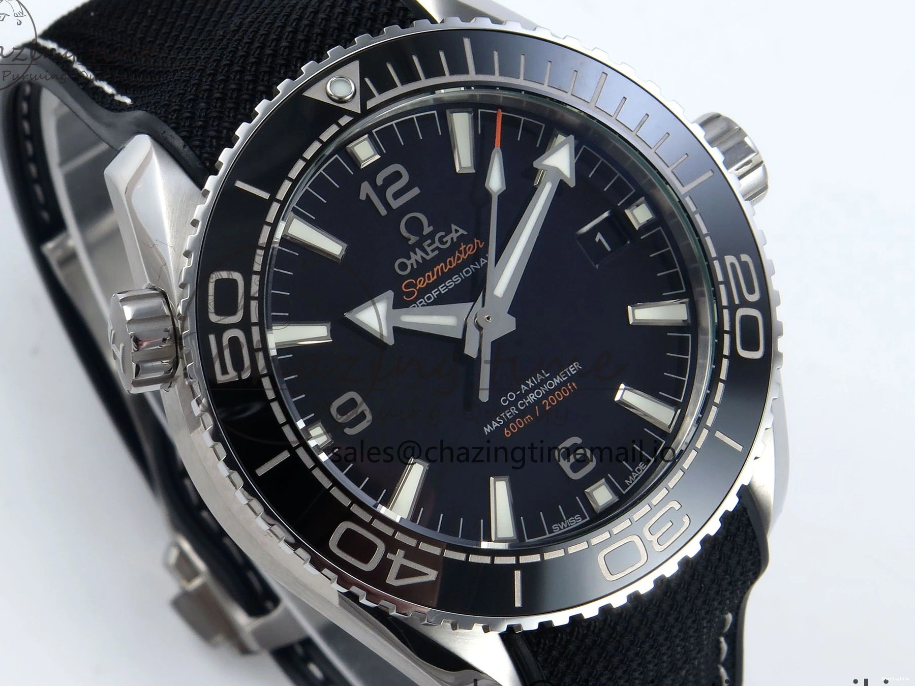 0216 Unisex Seamaster Planet Ocean 600M 43.5mm SS SCF 1:1 Best Edition Black Bezel Black Dial on Black Rubber Strap A8900 Super Clone 7664